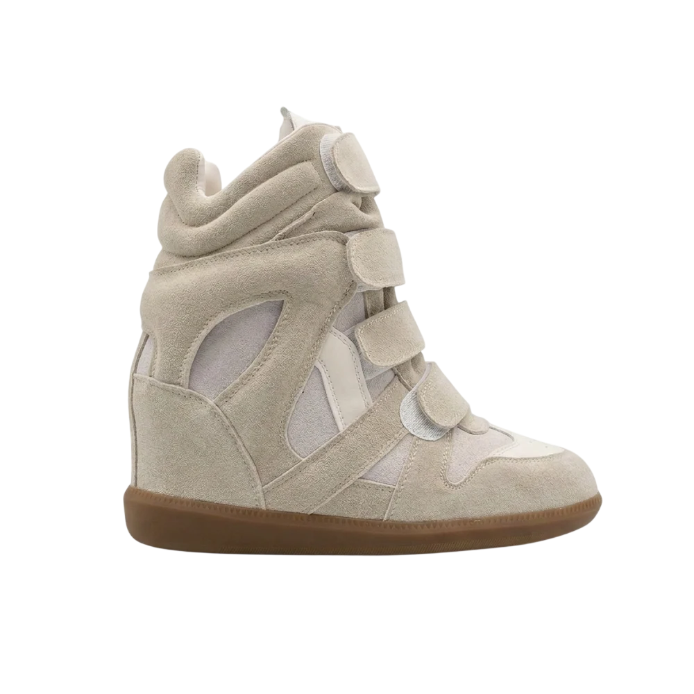 Sand Suede Hidden-Wedge Sneaker